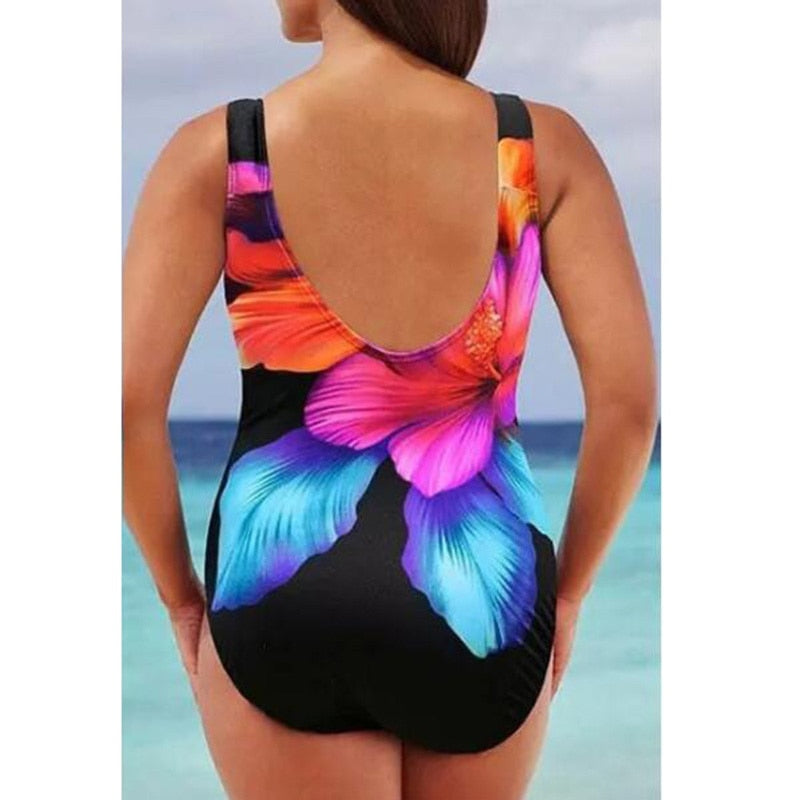 Sexy One-Piece Large Swimsuits Bodysuit Closed Plus Size Swimwear Female Bathing Suit For Pool Beachwear Women&#39;s Swimming Suit