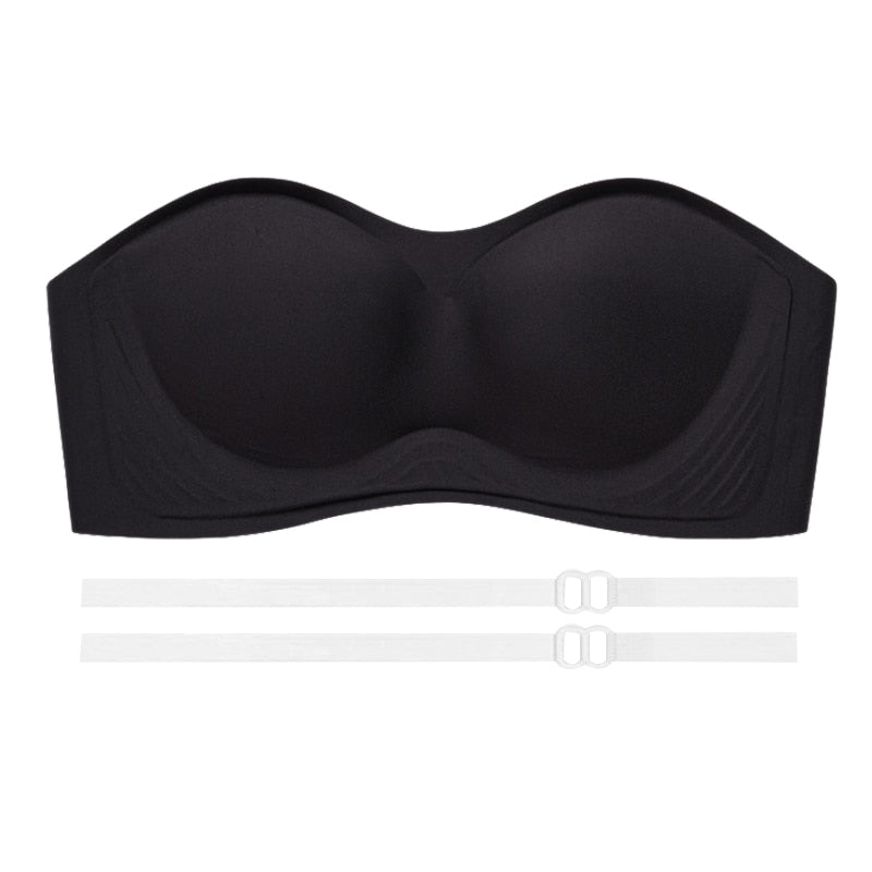 Bandeau Bra Tube Top Strapless Brassiere Seamless Bralette Women Wedding Bras  Push Up Invisible Underwear Wireless Lingerie