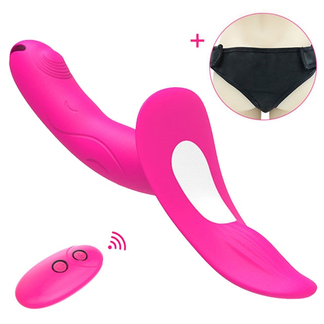 Strapless Strapon Dildo Vibrator Remote Control Lesbian Strap-on Double Ended Dildo Panties Adults Sex Toys for Women Female