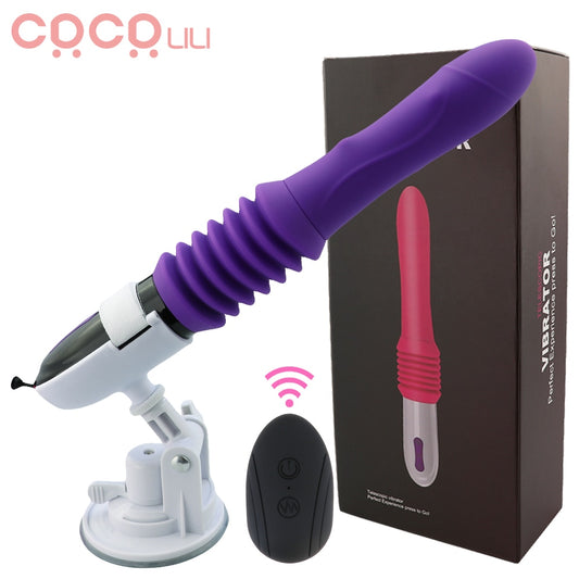 Thrusting Dildo Vibrator Automatic G spot Vibrator with Suction Cup Sex Toy for Women Hand-Free