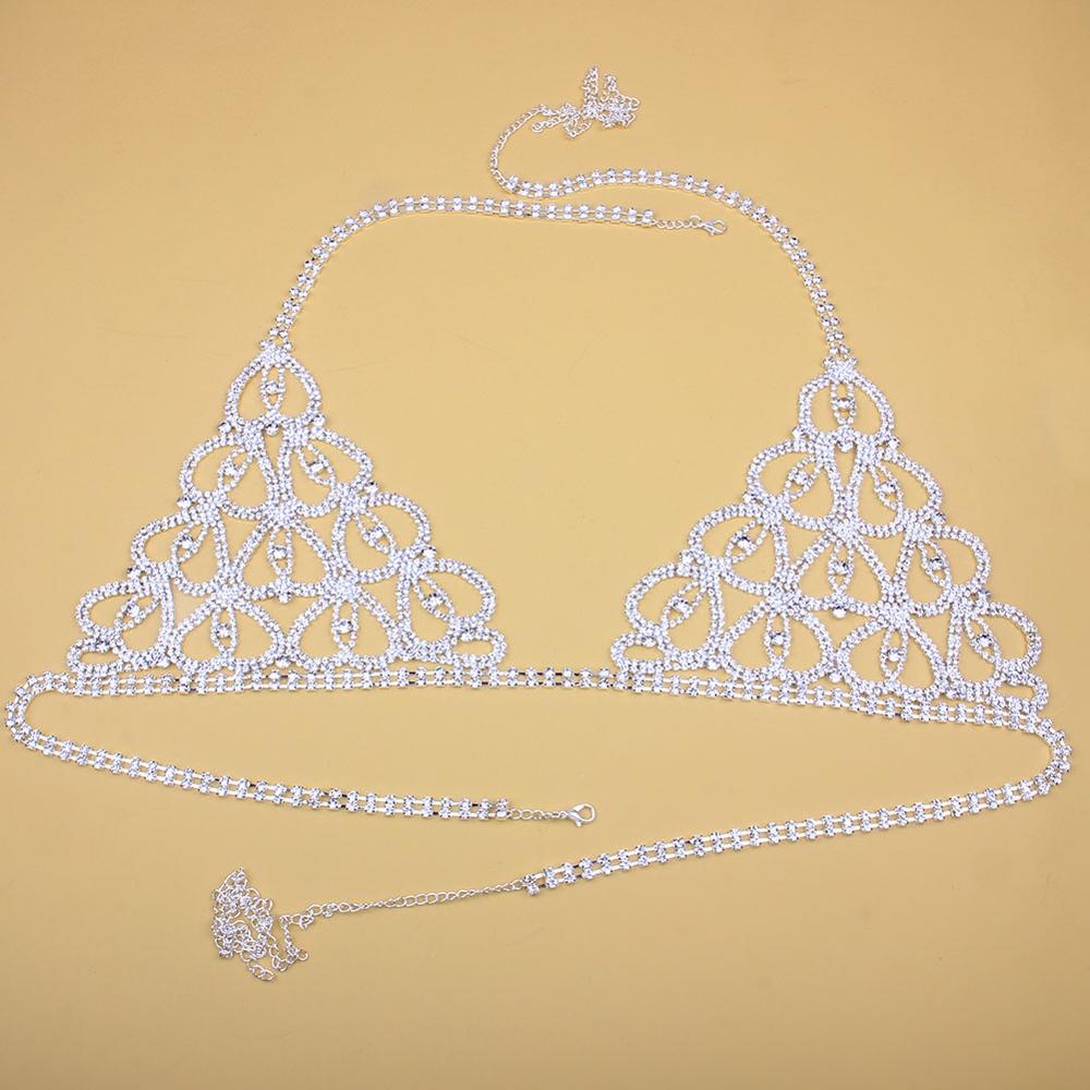 Sparkling Crystal Rhinestone Body Jewelry Bra and Thong Lingerie Bling Set