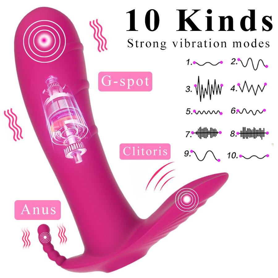 Wireless Remote Control Panties Vibrator for Woman Invisible Wearable G Spot Clitoris Stimulate Anal Plug Adult Sex Toys 18+