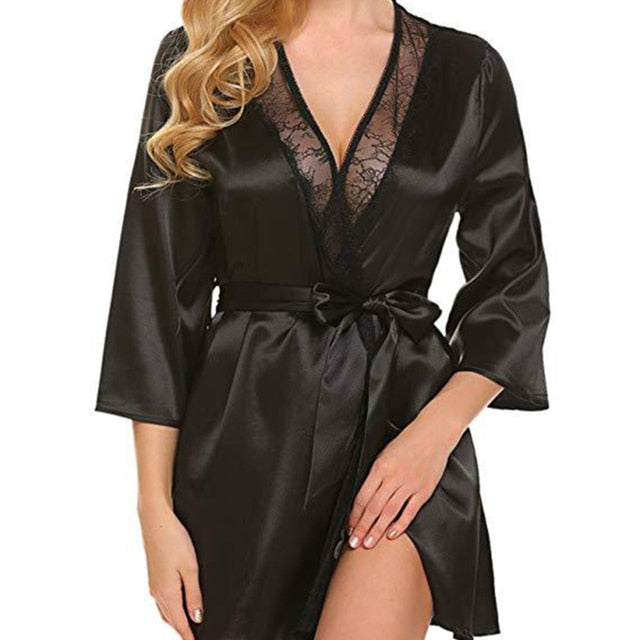 Women Sexy Silk Dressing - Bath Robe