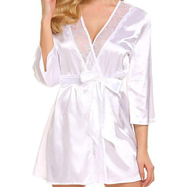 Women Sexy Silk Dressing - Bath Robe