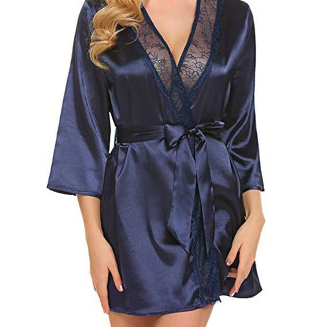 Women Sexy Silk Dressing - Bath Robe