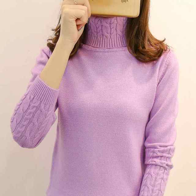 Women Sweater Turtleneck Pullovers Autumn Winter Sweaters New 2022 Long Sleeves Thick Warm Female Sweater Khaki